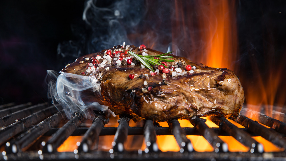 Steak on grill