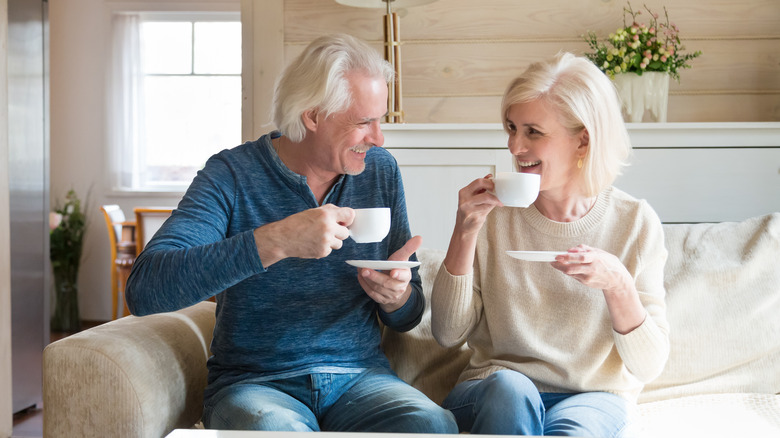 A couple having tea