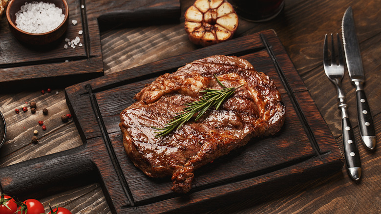 Ribeye steak with rosemary