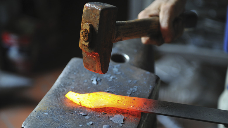 Blacksmith anvil and equipment