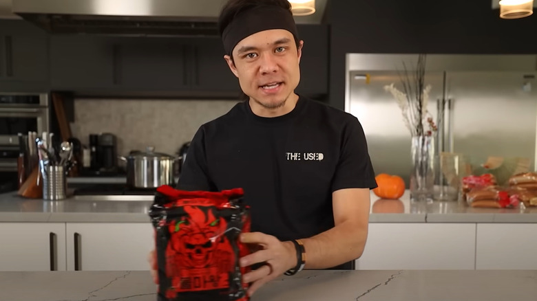 Matt Stonie filming YouTube video