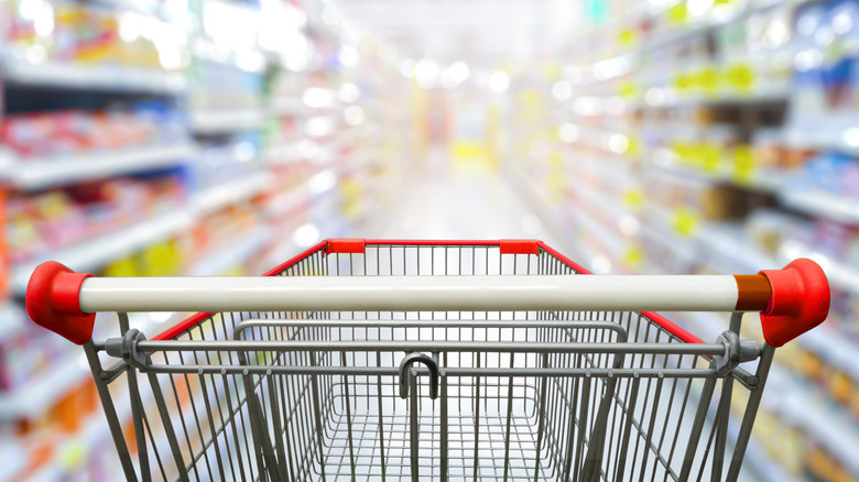 brightly lit grocery store