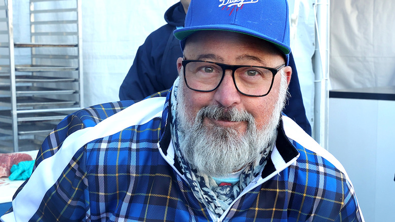 Andrew Zimmern at a food event