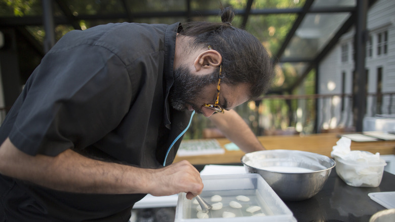 Gaggan Anand prepares food