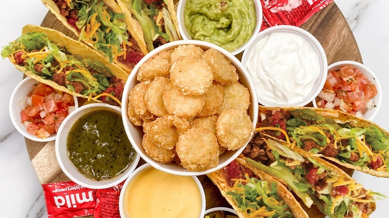 Taco John's tray filled with food