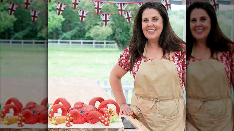 Amanda Georgiou and her showstopper in GBBO tent 