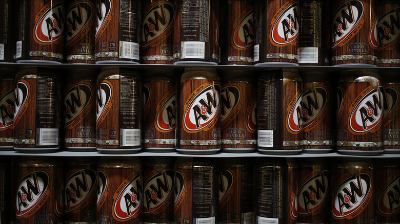 Cans of A&W Root Beer