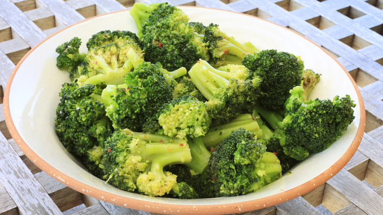 Steamed Broccoli in a plate