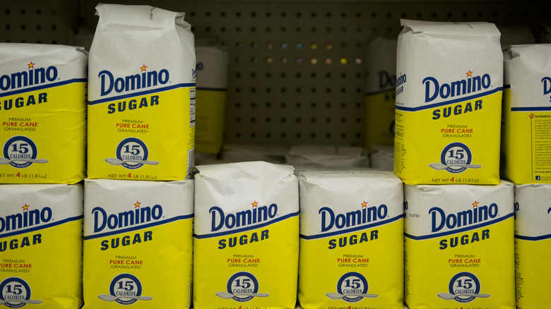 An array of Domino sugar bags