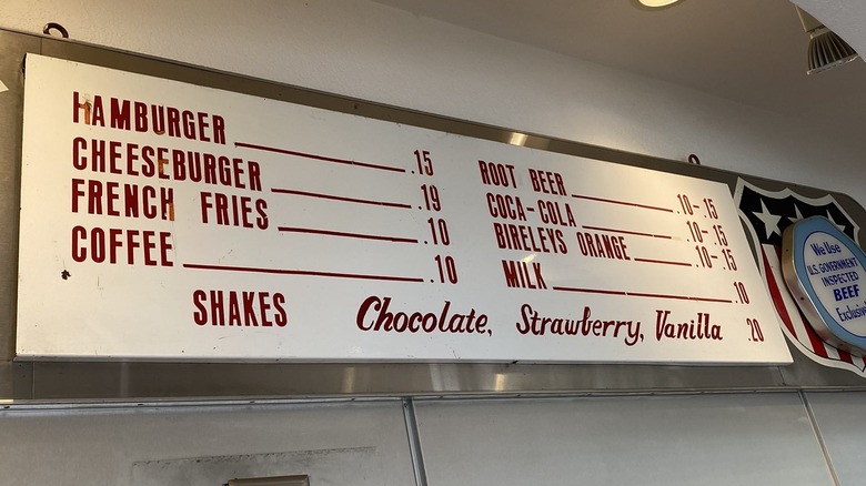 A picture of the original menu at McDonald's