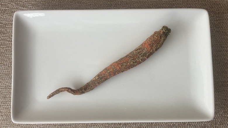 rotting carrot on plate