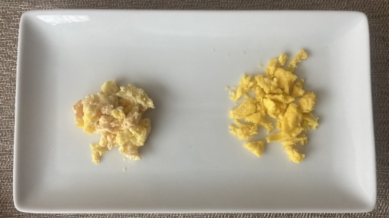 dried up scrambled eggs