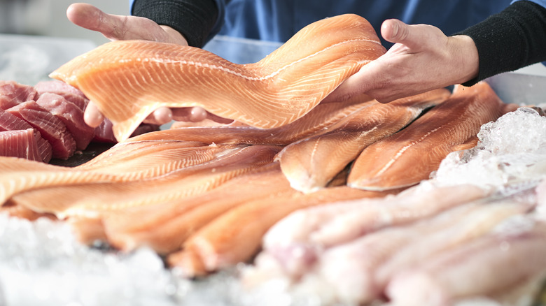 Display of fish at a fishmonger's