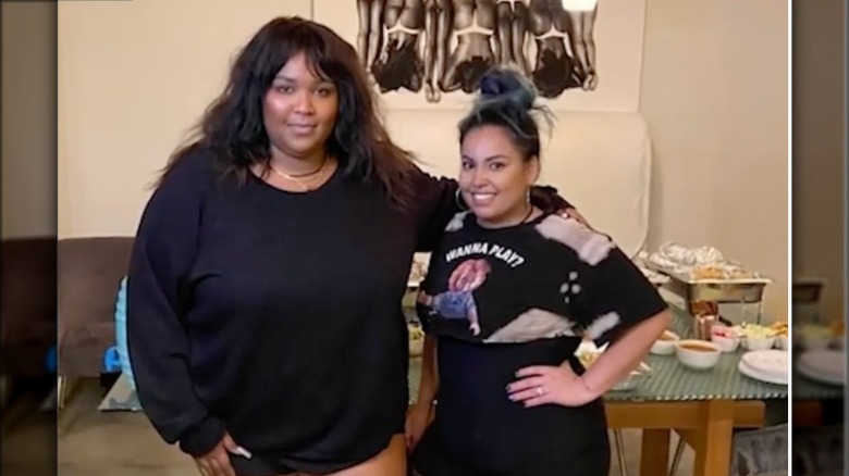 Lizzo and Alejandra posing together