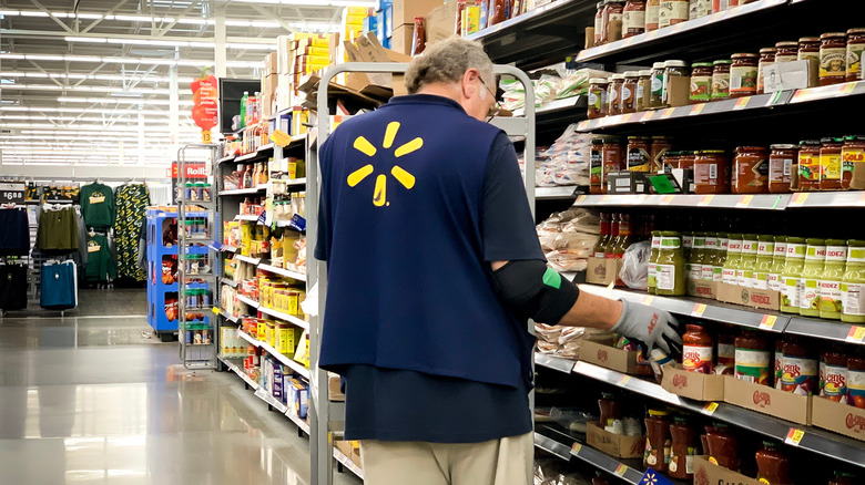 Walmart employee at work