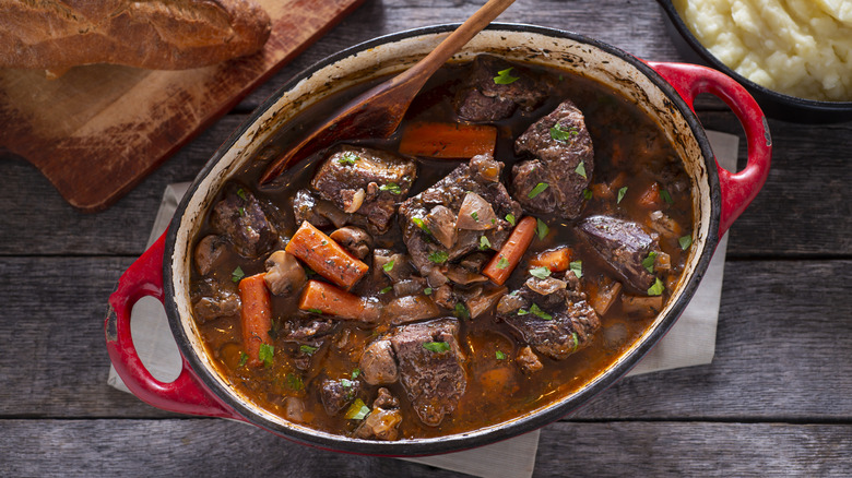 Pot of beef stew