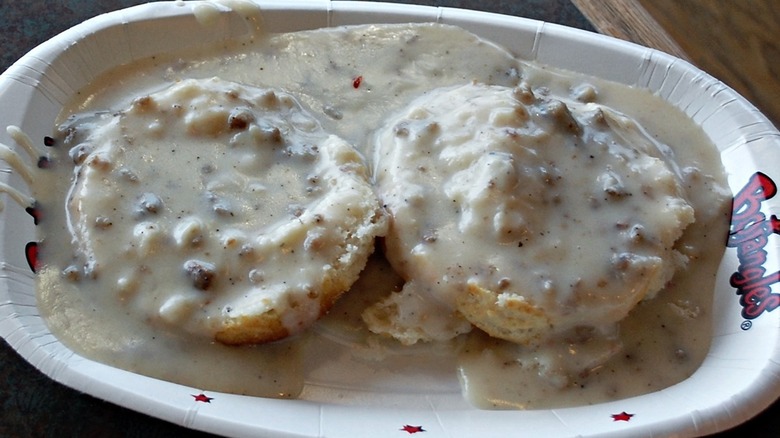 Biscuit with sausage gravy