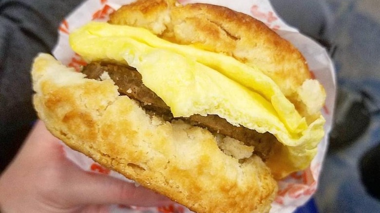 Sausage egg biscuit