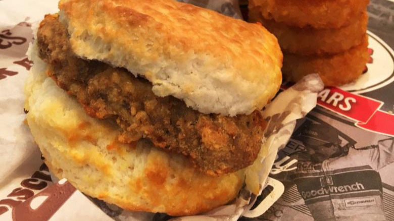 Fried steak biscuit