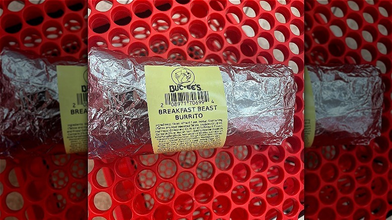 Bu-cee's breakfast burrito in cart