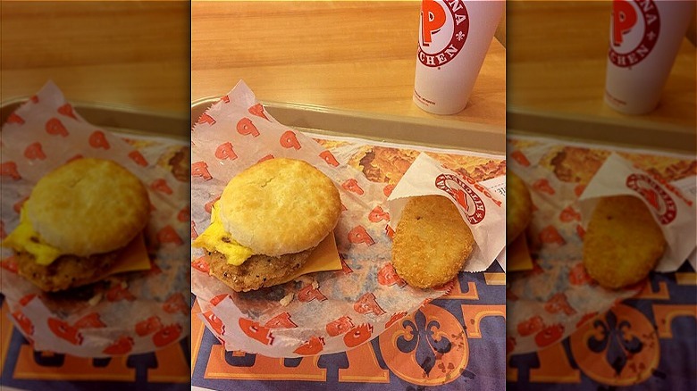 Fast food meal on tray