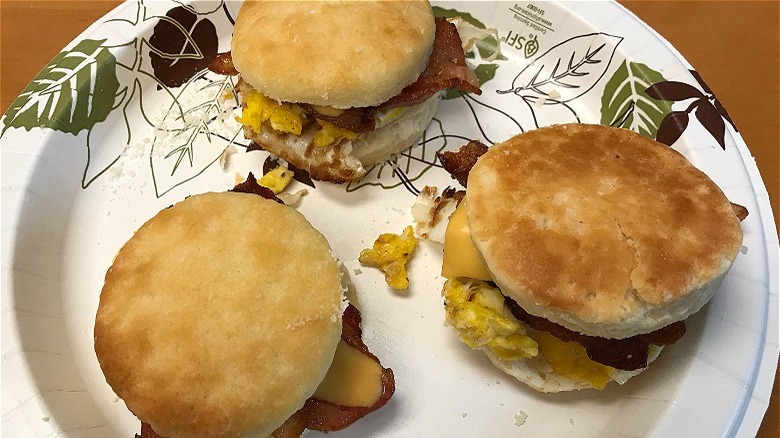 breakfast sandwiches on plate