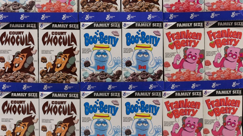 Shelf of Monster Cereals