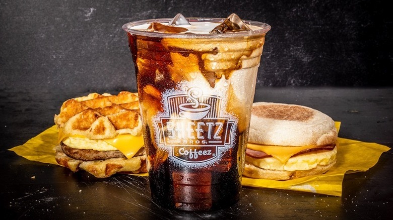 breakfast sandwiches and iced coffee at Sheetz