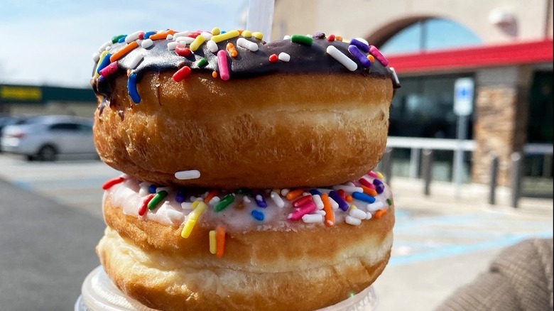 Wawa's chocolate and vanilla sprinkle donuts