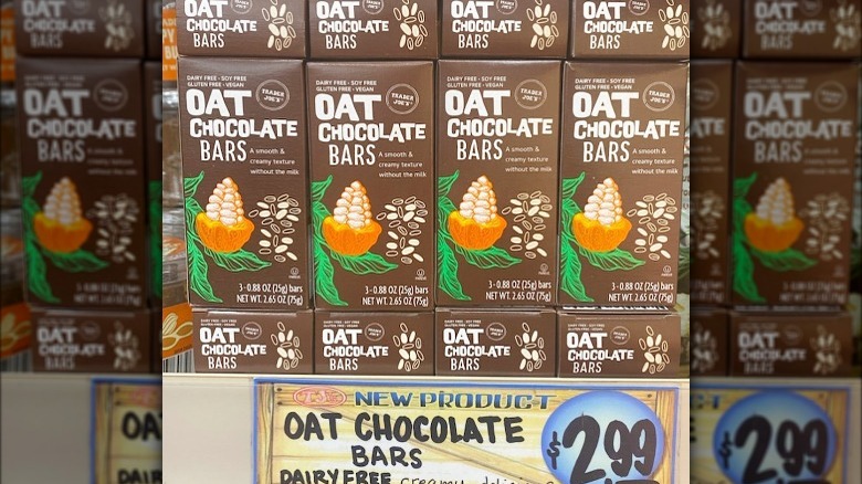 TJ's oat chocolate bars display