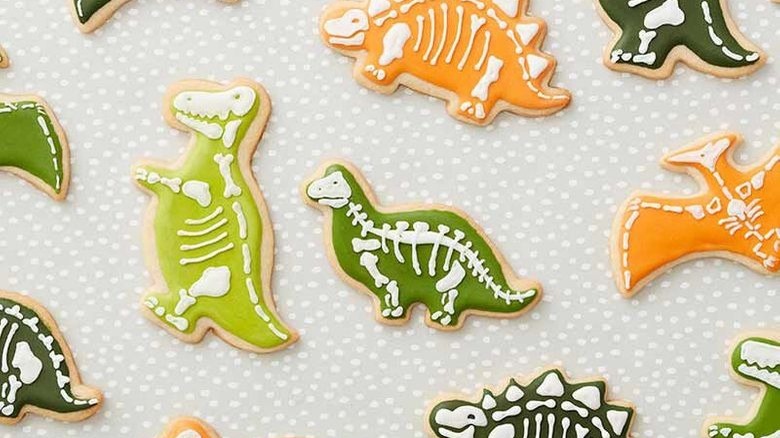 Dinosaur-shaped sugar cookies 