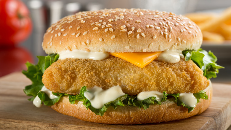 Fast food-style fish sandwich