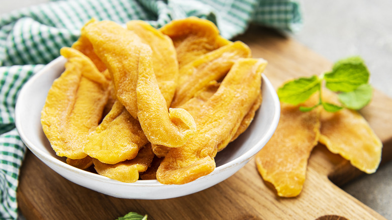 dried mango in a bowl