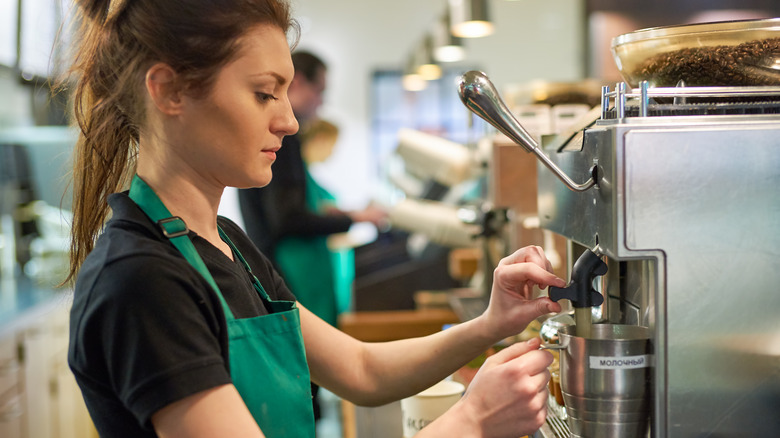 Starbucks employee at work 