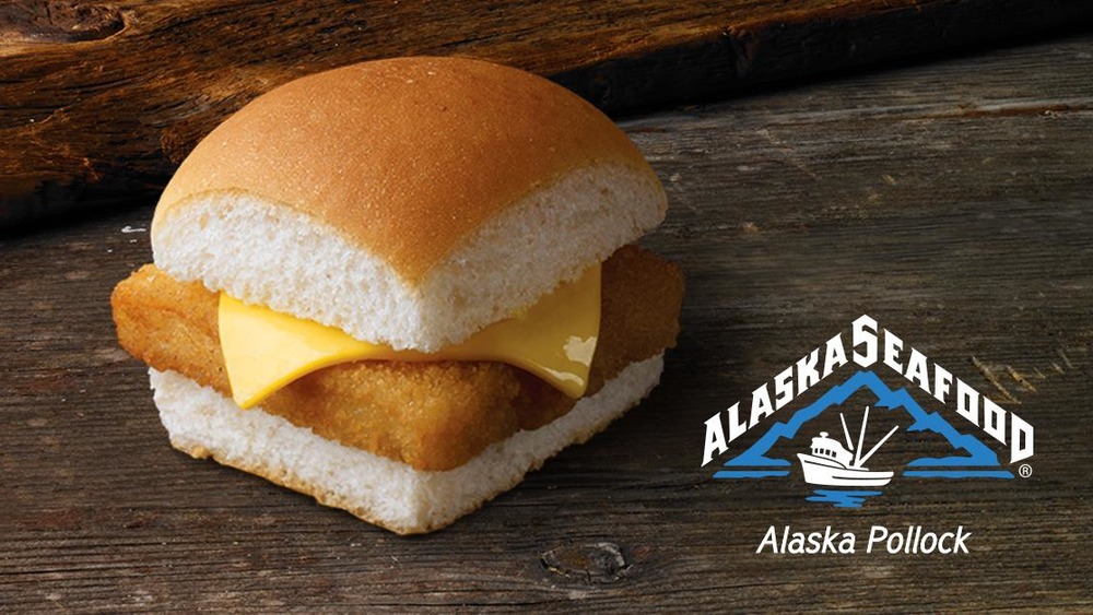 White Castle fish sandwich with cheese