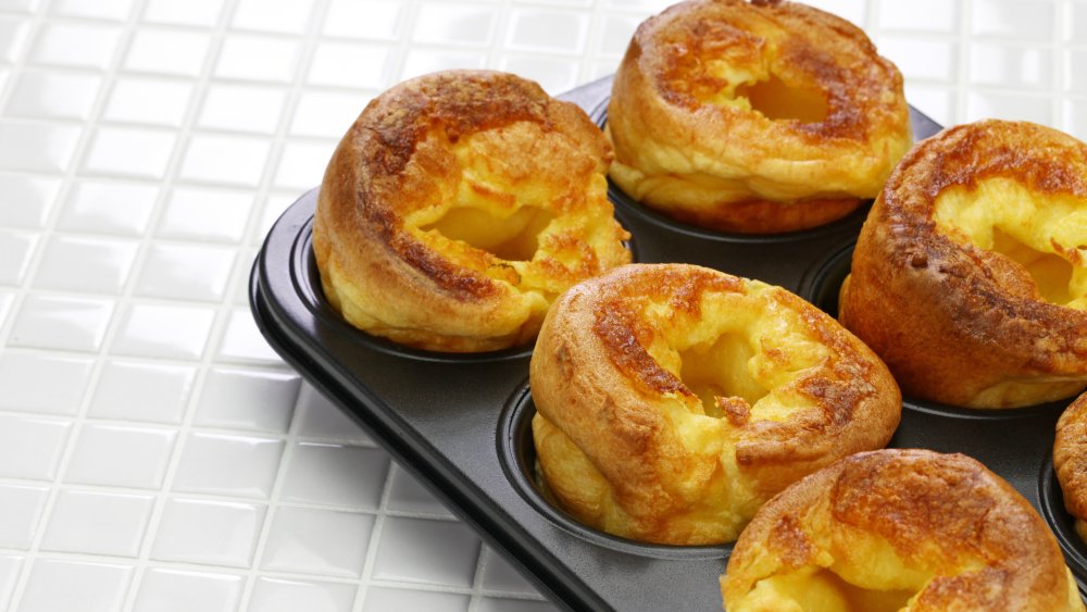 Yorkshire puddings on a white counter