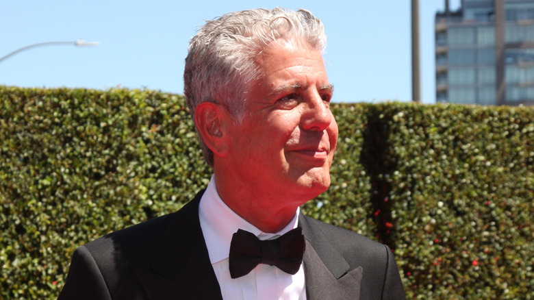 Anthony Bourdain in a tuxedo