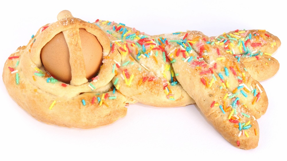 Cuzzupa Italian Easter bread with sprinkles