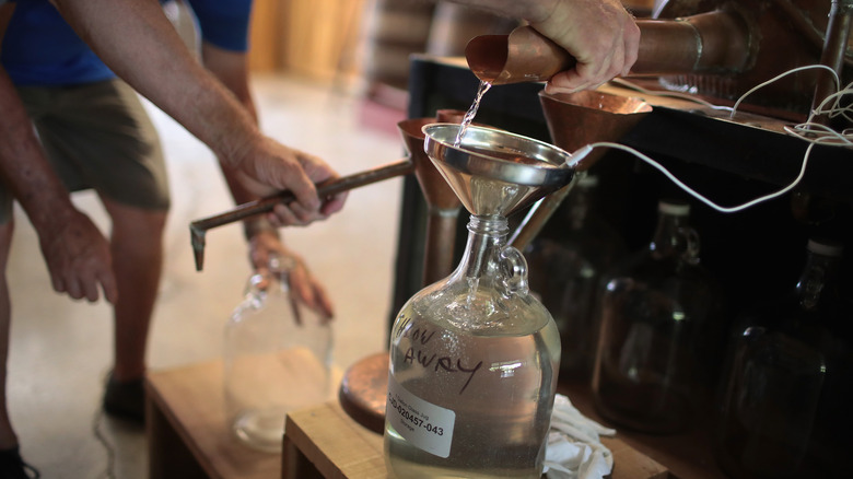 moonshine being bottled