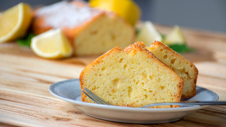 sponge cake on a plate