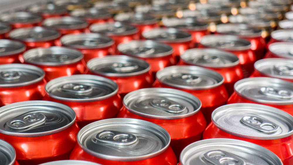 Lines of soda cans