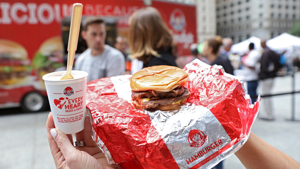 Wendy's burger and frosty 