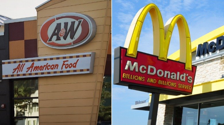 A&W and McDonald's signs