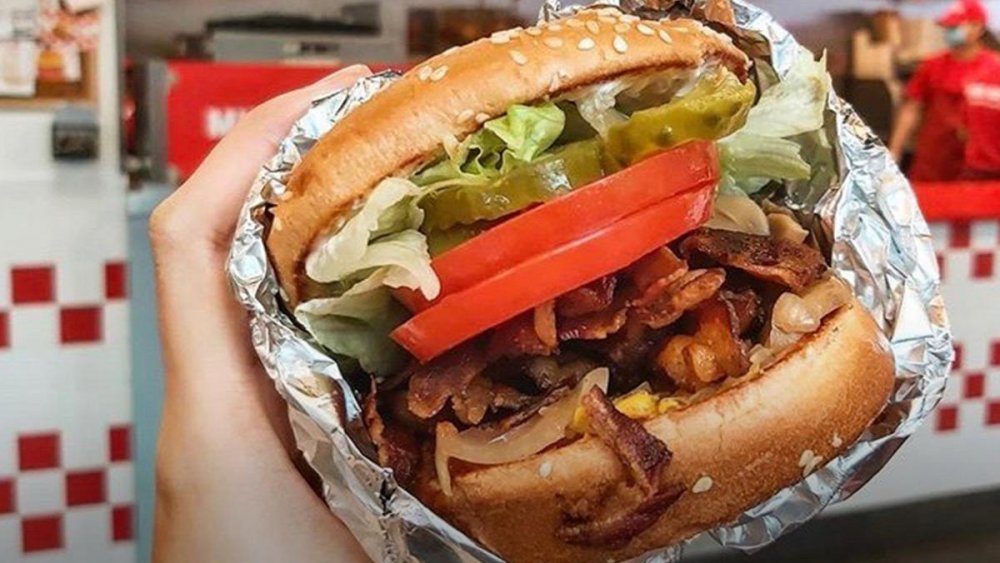 Five guys stacked burger