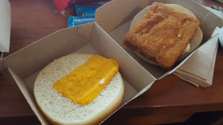 Cheese slice on Filet-o-Fish