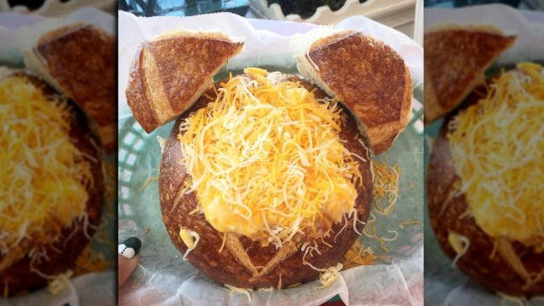 Chili mac and cheese bread bowl at Disneyland