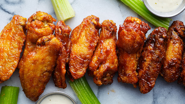 line of buffalo wings