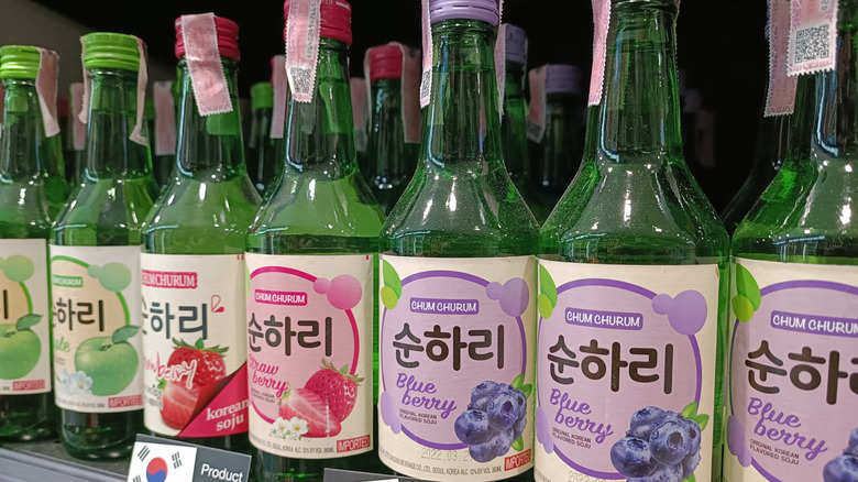 Fruit-flavored Soonhari soju bottles