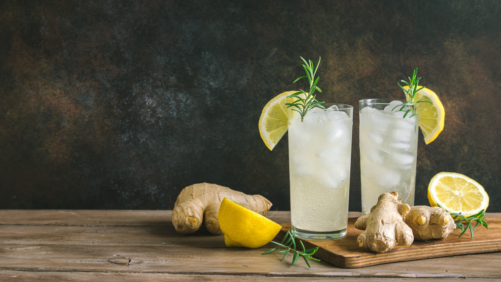 Two glasses of ginger beer