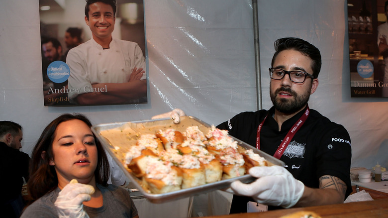 Andrew Gruel and an associate at food festival